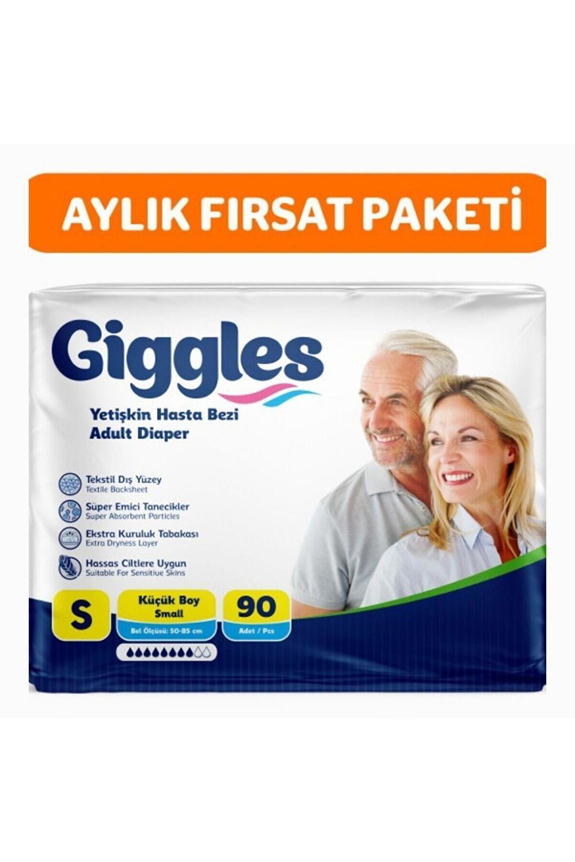 Yetişkin Bel Bantlı Hasta Bezi Small 30'lu 3 paket 90 adet