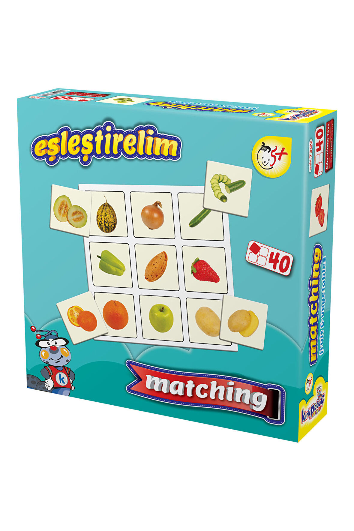 Kırkpabuç Eşleştirelim Meyveler Sebzeler - 40 Parça 7309