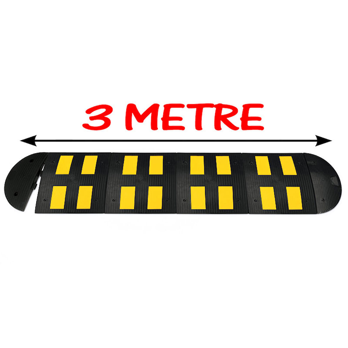 Kasis Hız Kesici Kasis Kauçuk Şaseli Otopark Trafik Yol Kasisi 3 Metre (50x50 cm)
