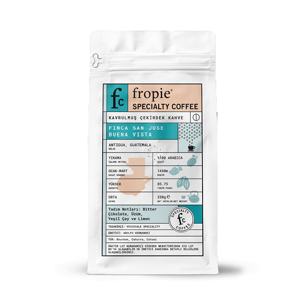 Fropie Orta İçim Guetamala Filtre Kahve 250 gr