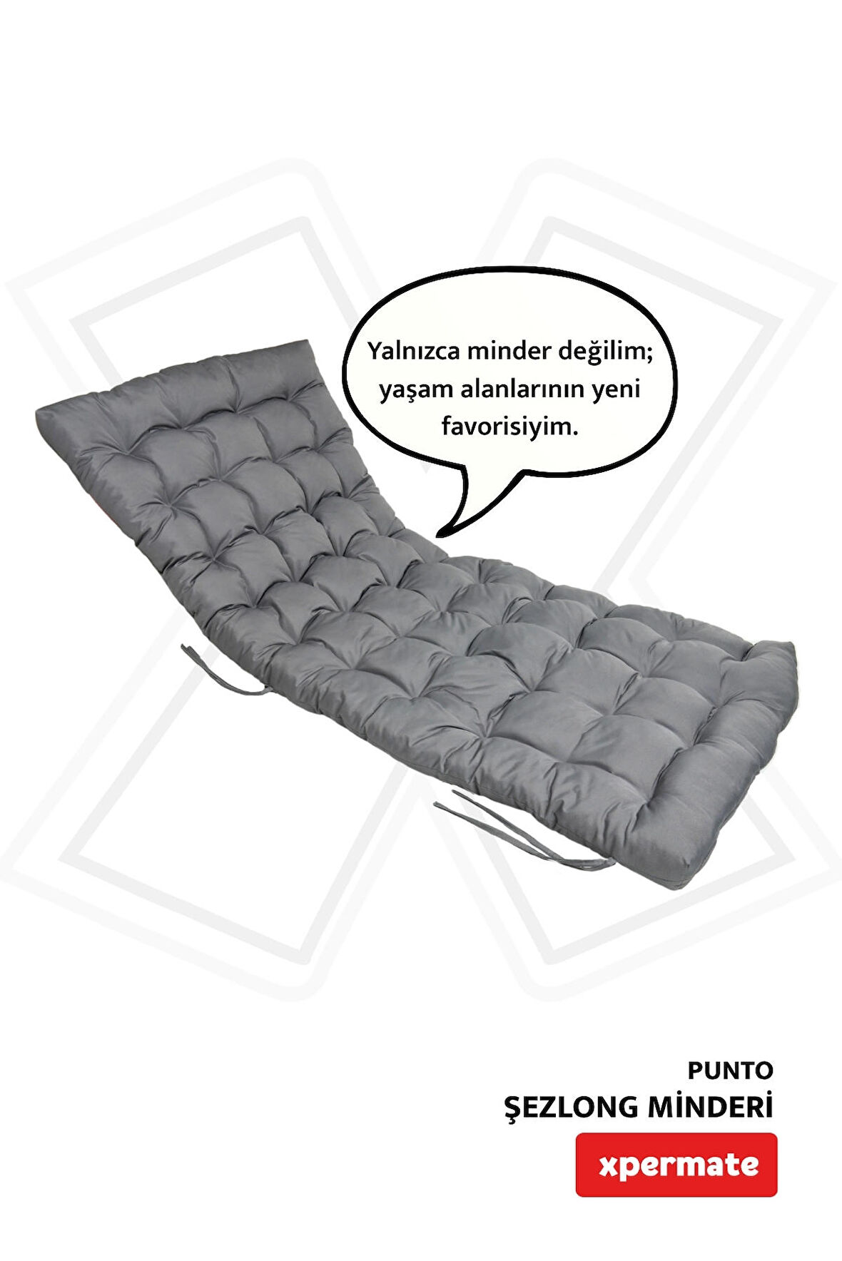 XPERMATE Şezlong Minderi PUNTO 60x180x12 cm Antrasit