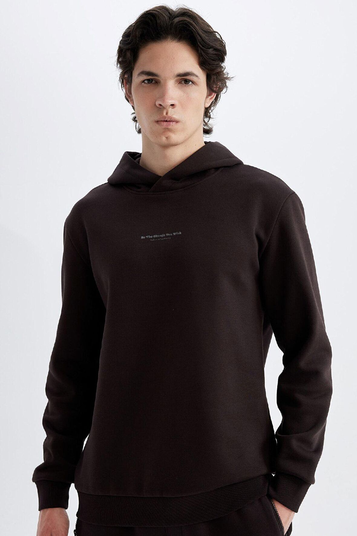 DeFacto Regular Fit Kapüşonlu Baskılı Sweatshirt C6131AX24AUBN337