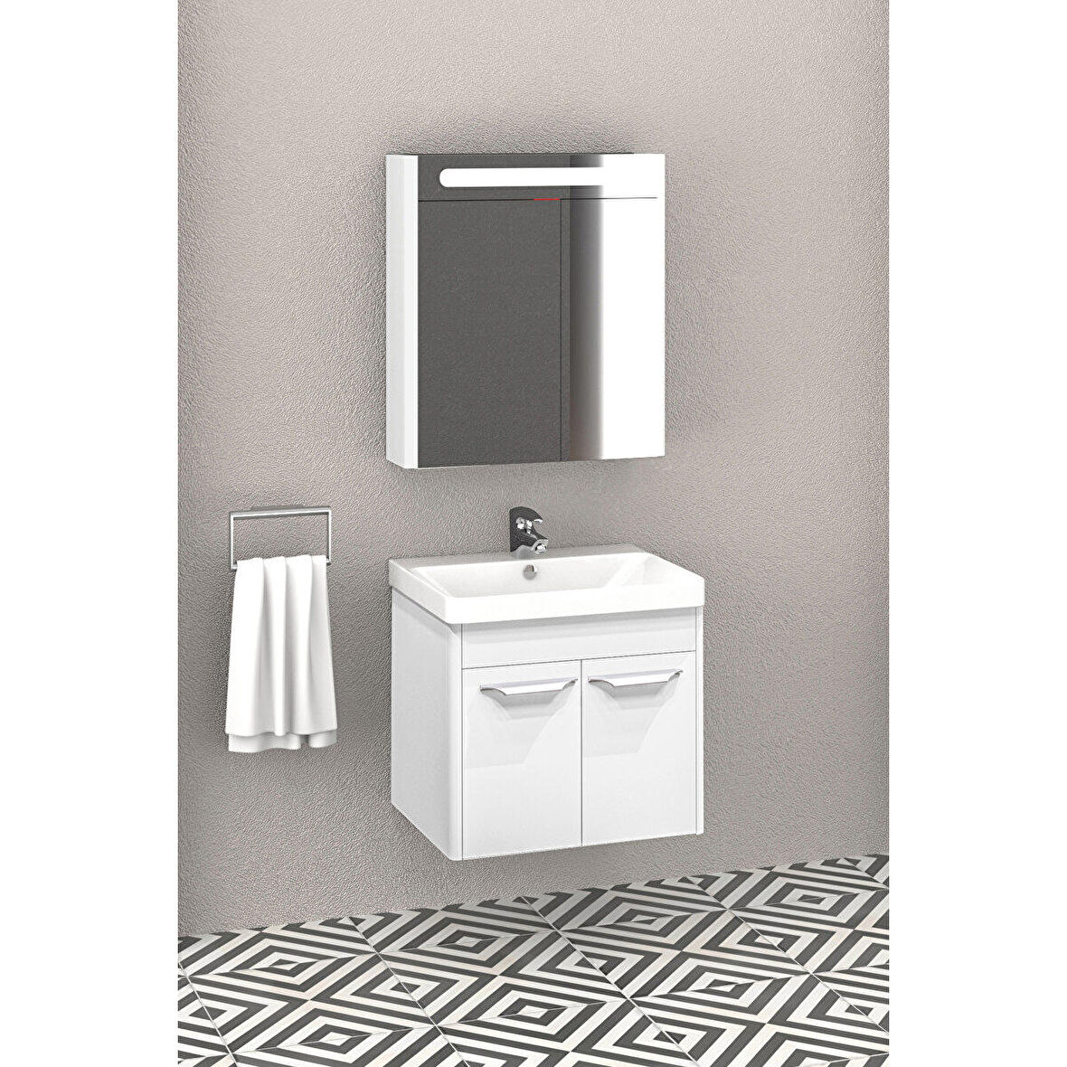 MAUNA 60 CM BANYO DOLABI BEYAZ  - BOY DOLAP HARİÇ 