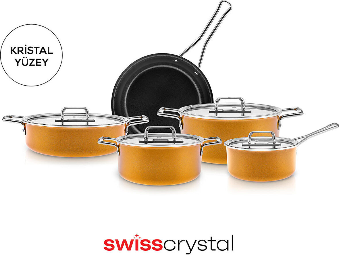 Karaca Swiss Crystal Mastermaid 9 Parça Tencere Seti Yellow
