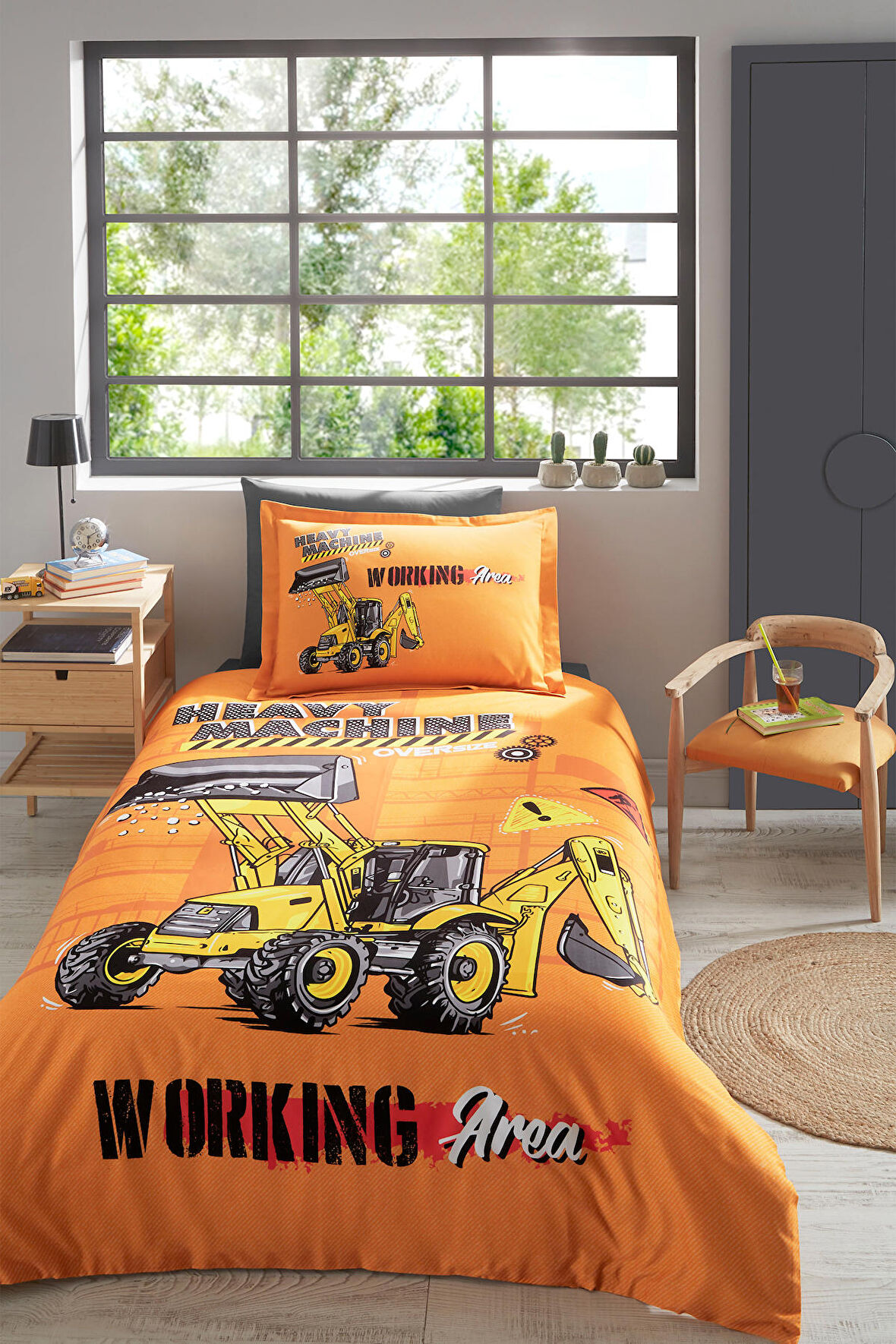 Özdilek Heavy Machine Tek Kişilik Lastikli Fitted Çarşaf Nevresim Takımı