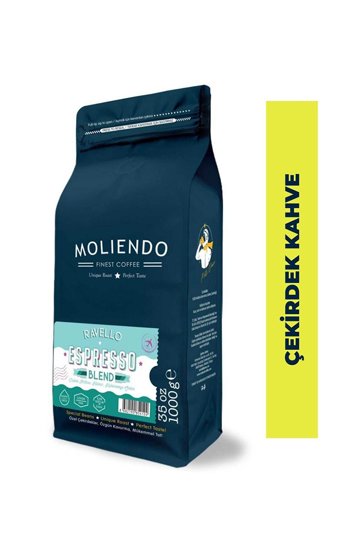 Moliendo Ravello Espresso Blend Kahve ( Çekirdek Kahve ) 1000 G.