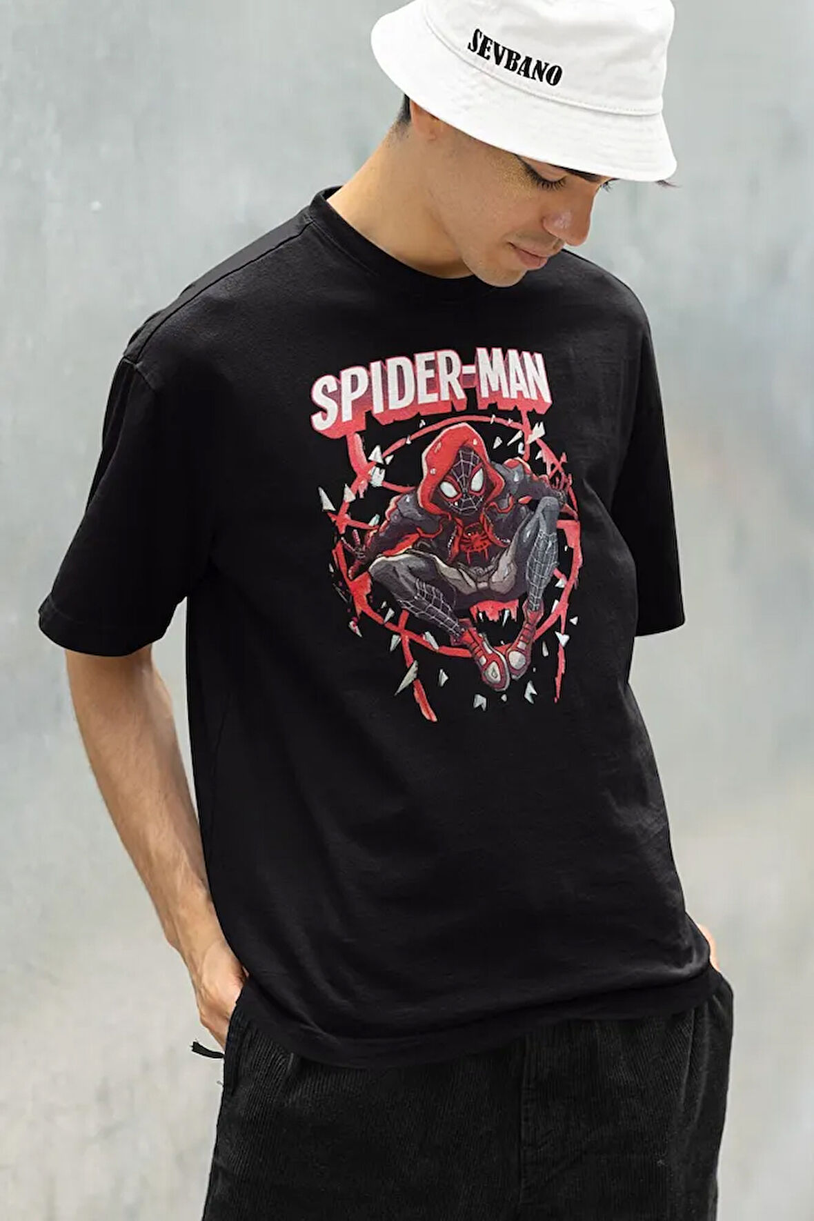 Spider-Man Baskılı Unisex Oversize Örümcek Adam Tişört