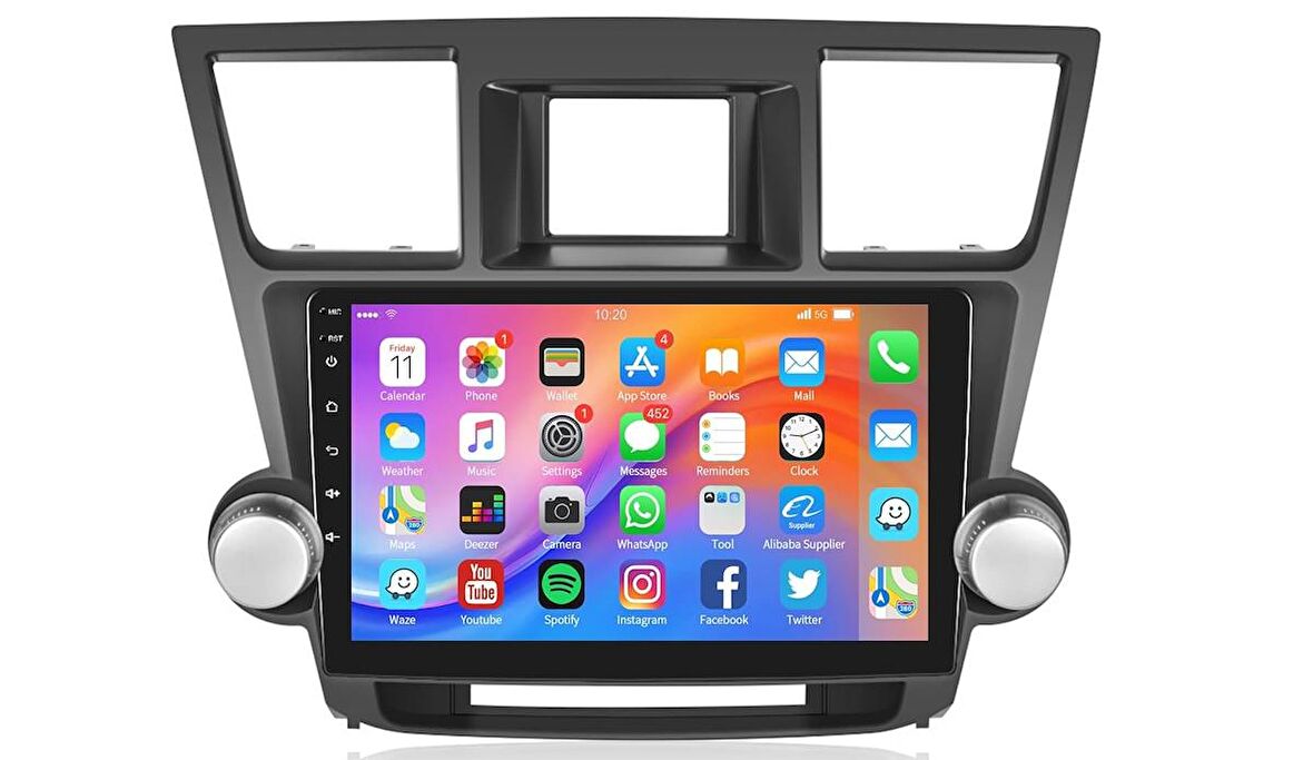 Navismart Multimedya - 8 Çekirdek İşlemci, 8GB RAM, 128GB HAFIZA Toyota Highlander (2009-2013) ile uyumlu