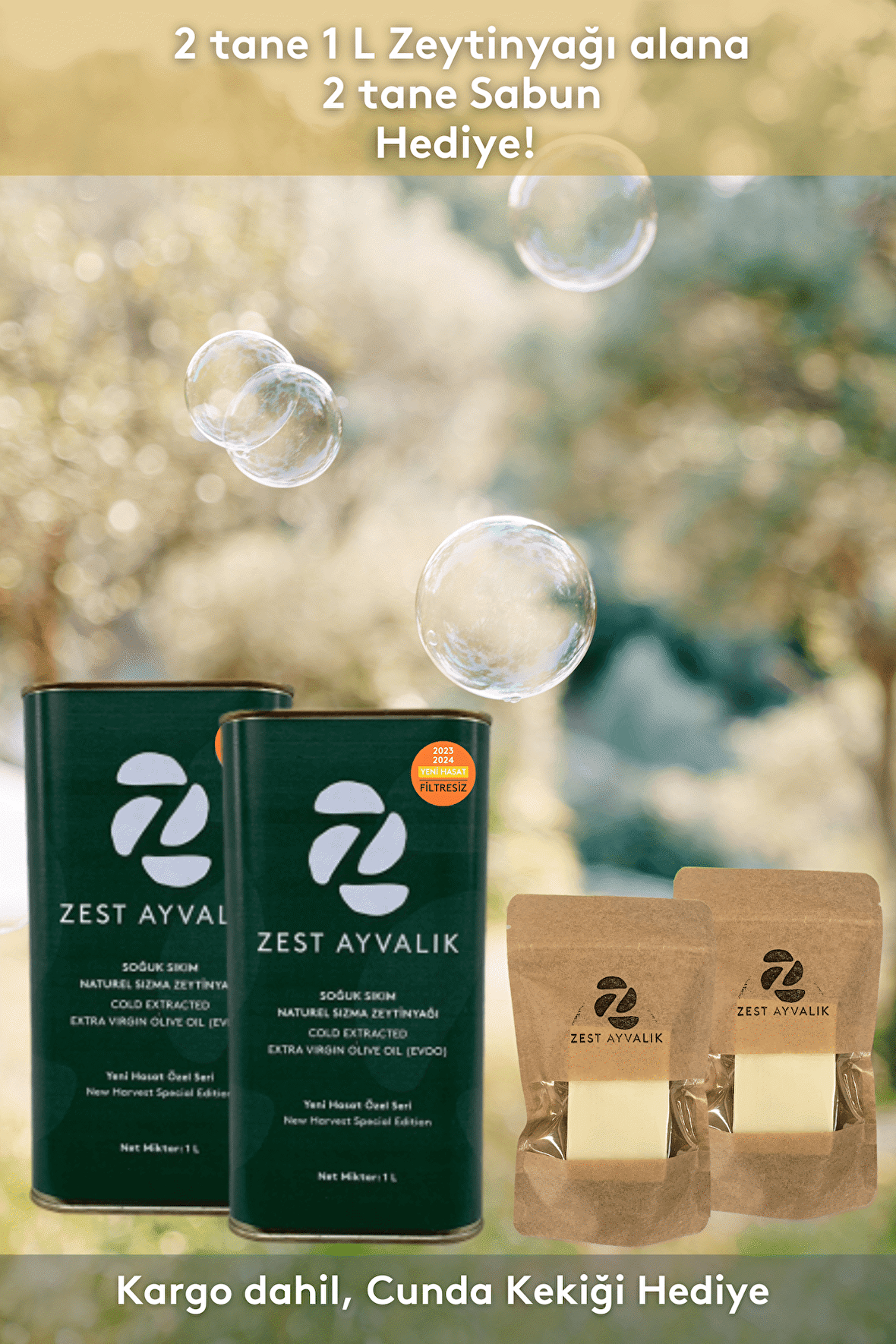 Zest Ayvalık Erken Hasat Soğuk Sıkım Sızma Zeytinyağı 2 x 1 lt Teneke 