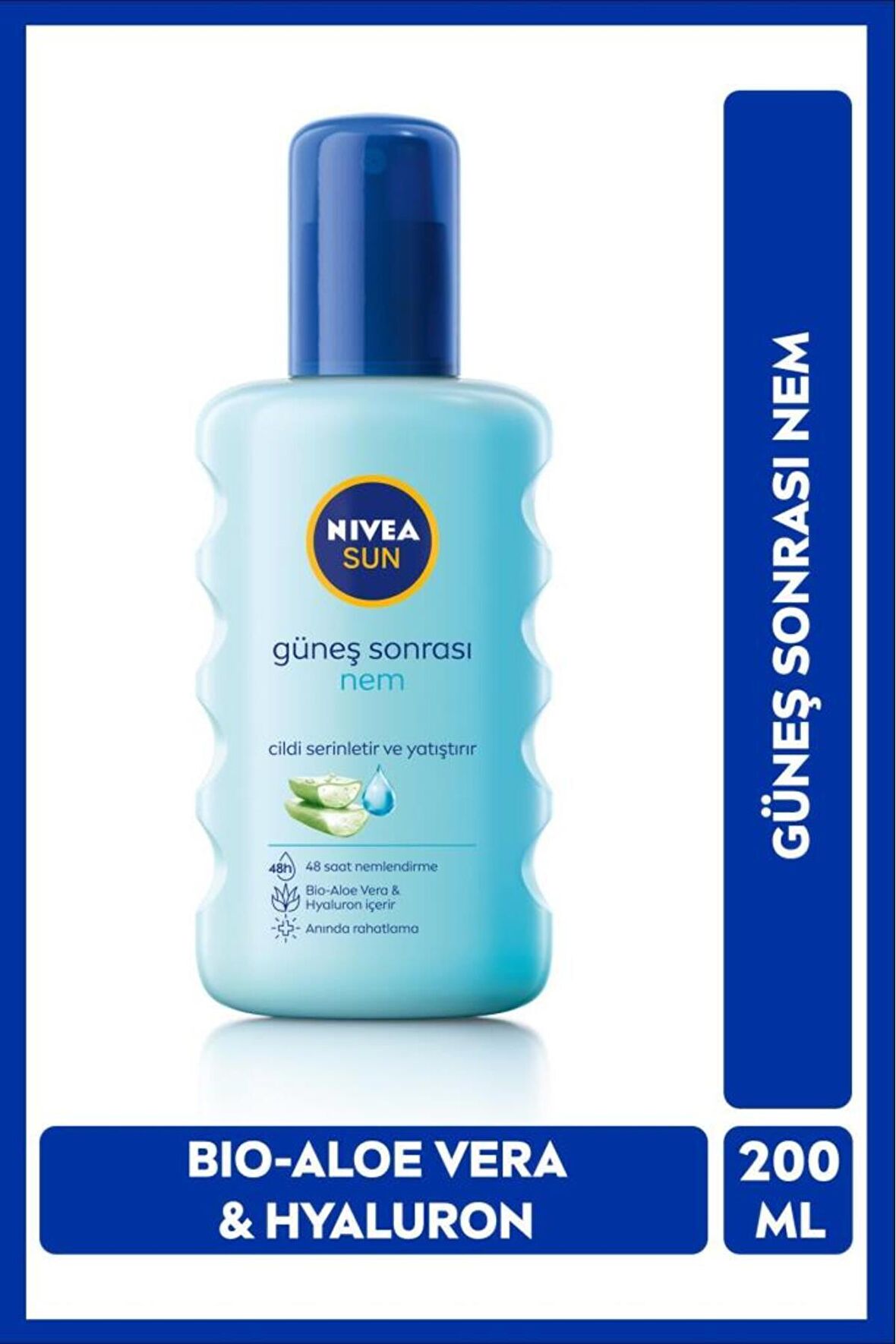 Nivea Sun Nemlendirici Güneş Sonrası Spreyi 200ml, Aloe Vera Özlü, Anında Rahatlama, Hyaluron