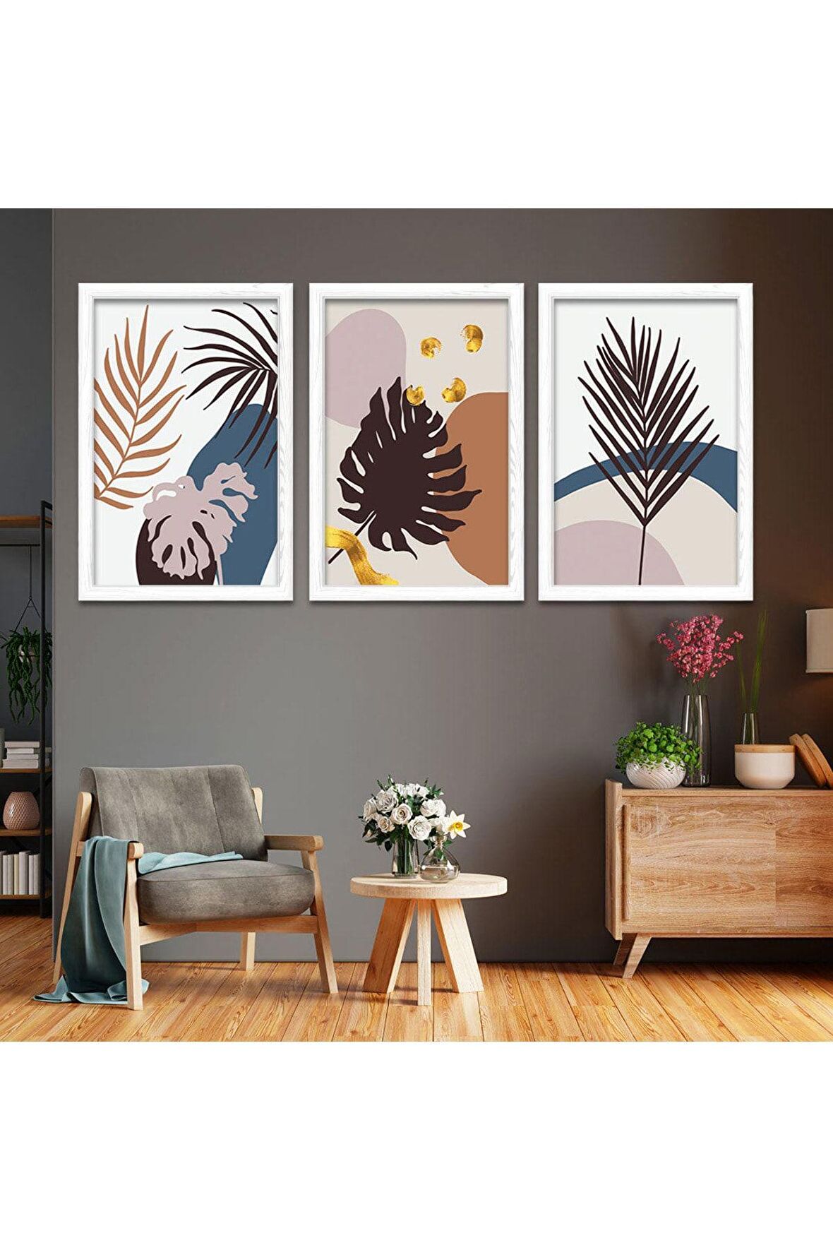 Zevahir 5 Parça Mdf Renkli Yüz Modern Tablo