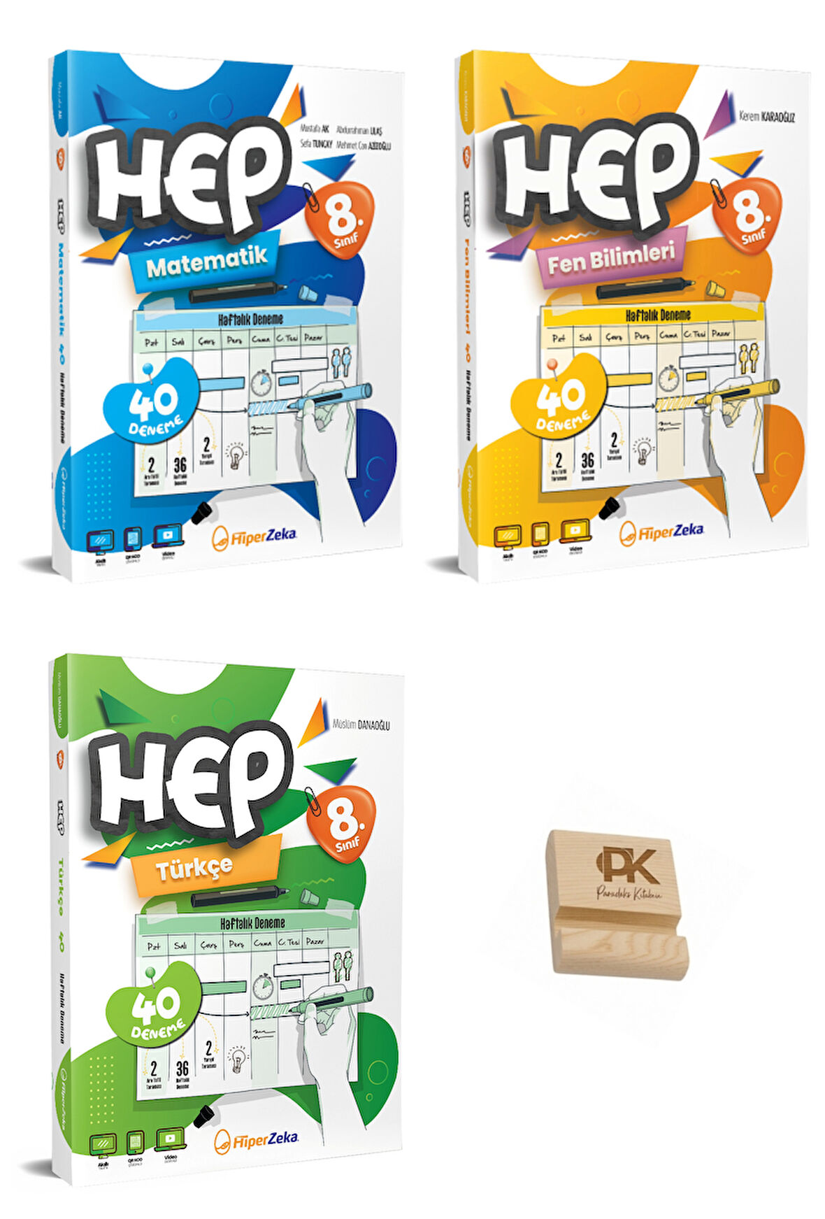 Hiper LGS 8. Sınıf Haftalık HEP Matematik Türkçe ve Fen Bilimleri Denemeleri + Telefon Standı