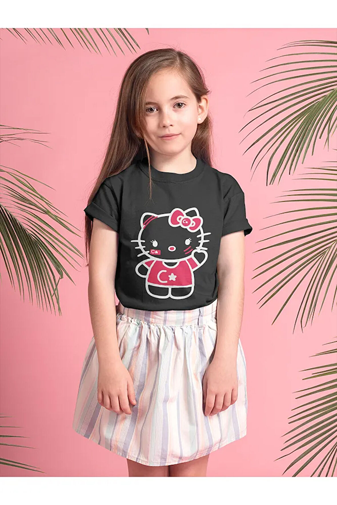 Türkiye Hello Kity Temalı Unisex Çizgi Film Çocuk Tişört (1-12 Yaş)