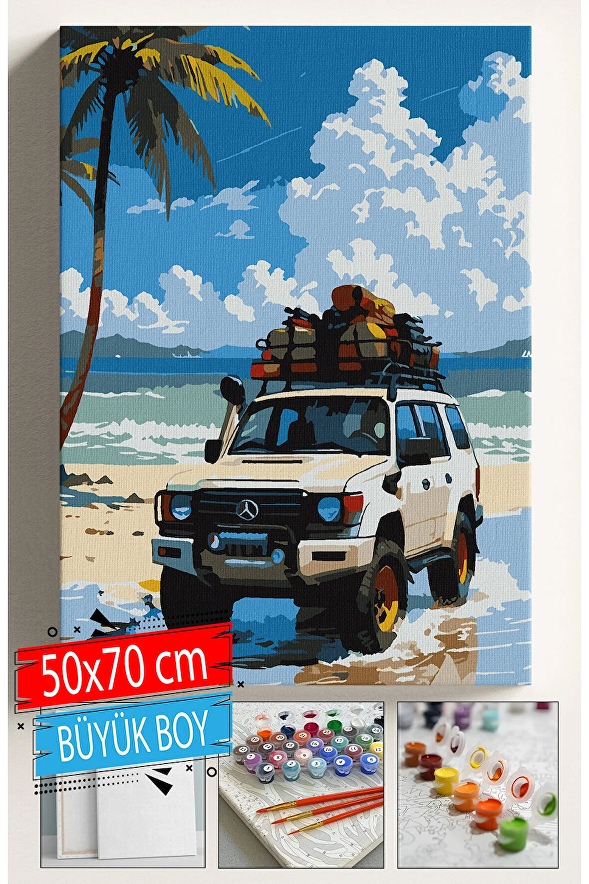 Sayılarla Boyama Seti Numaralı Tuval Fırça Boya Dahil Kasnaklı Set 50x70 Cm - 4x4