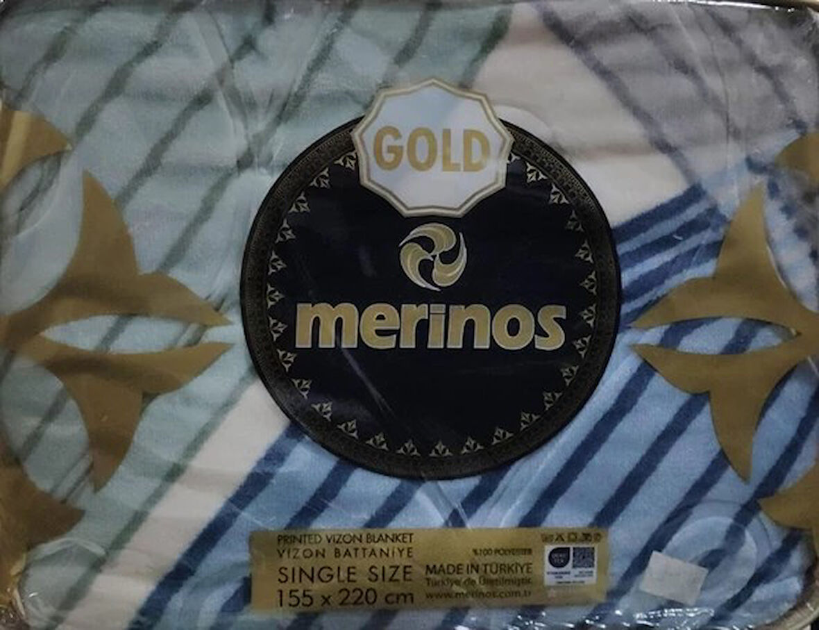 Merinos Gold 2 Kg Tek Kişilik Battaniye 155x220 Mavi