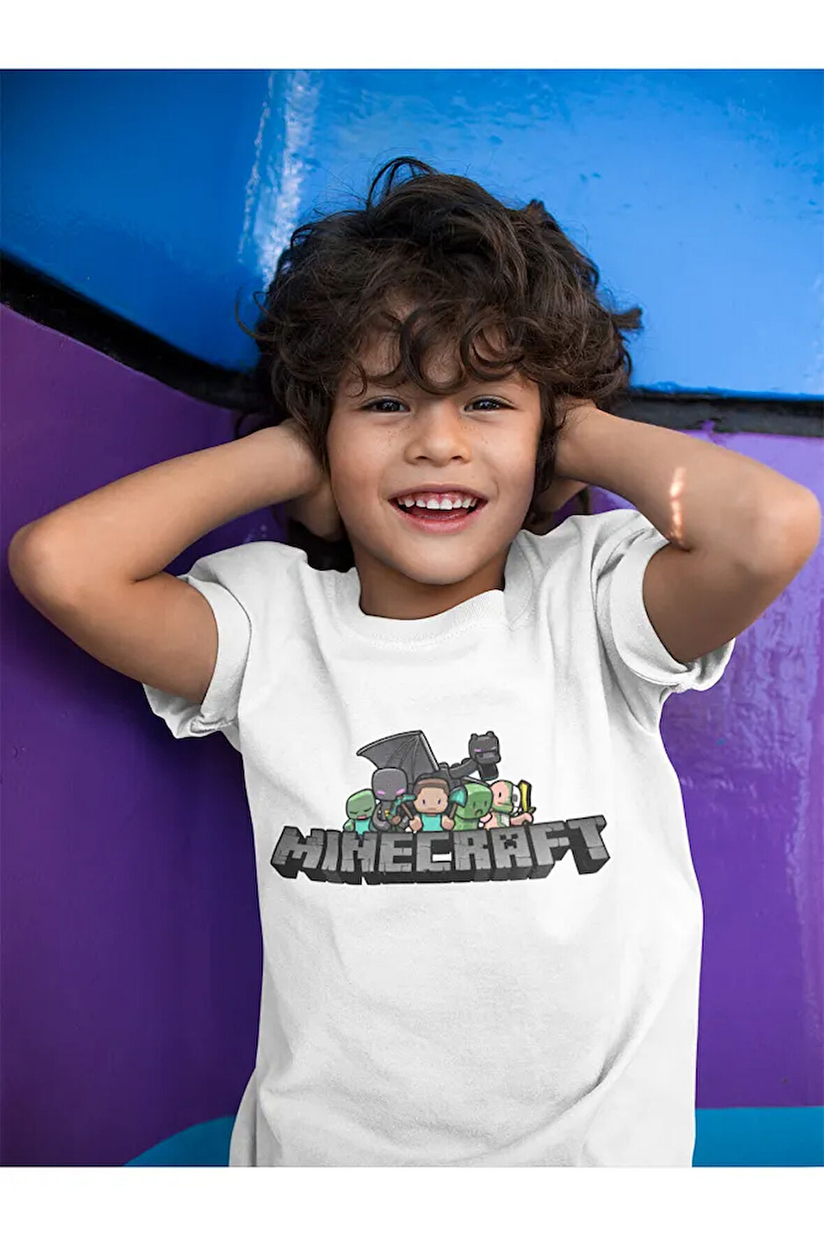 Minecraft Baskılı Unisex Oyun Çocuk Tişört (1-12 YAŞ)