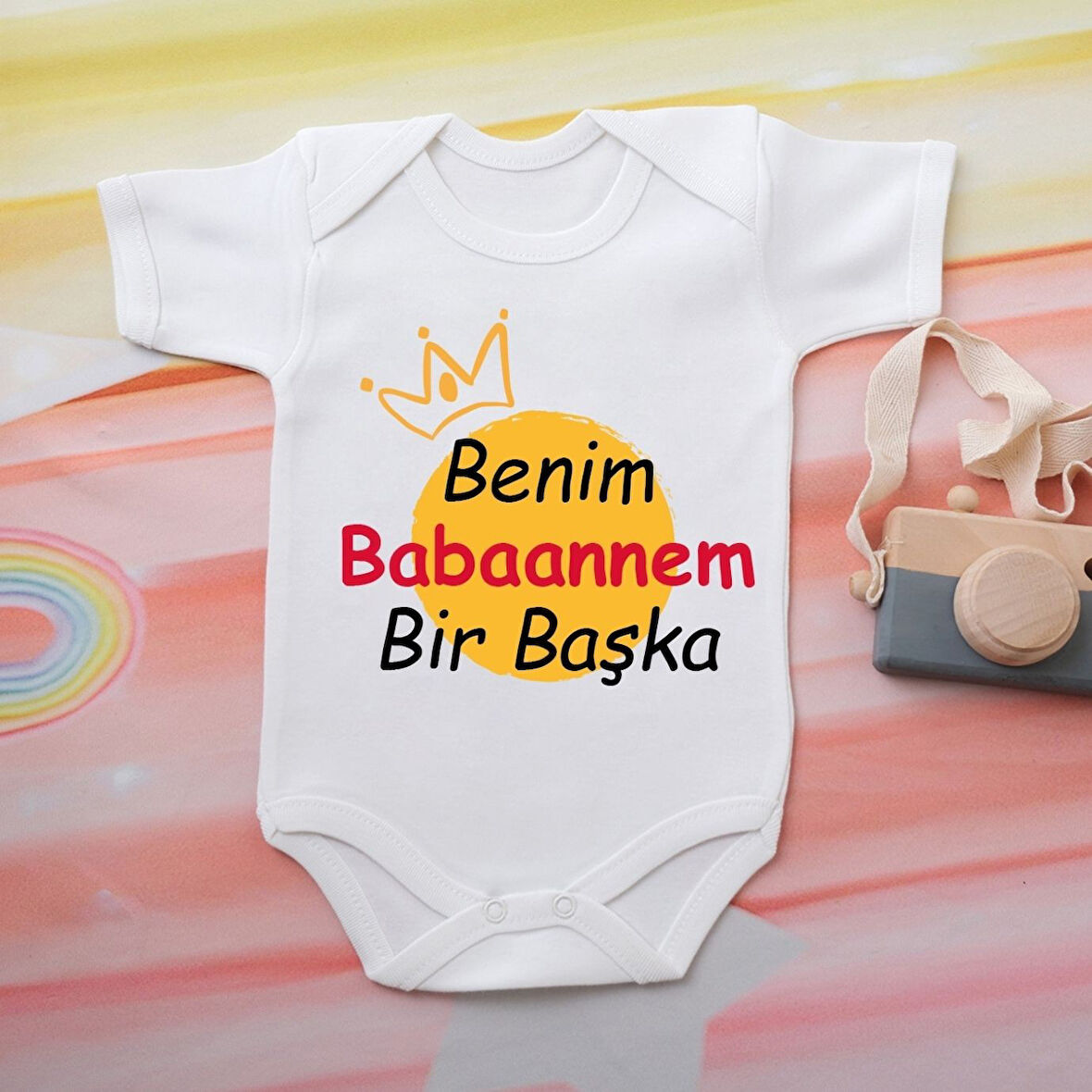 Pamuklu Organik Bebek Zıbını Kısa Kollu Kişiye Özel  0001