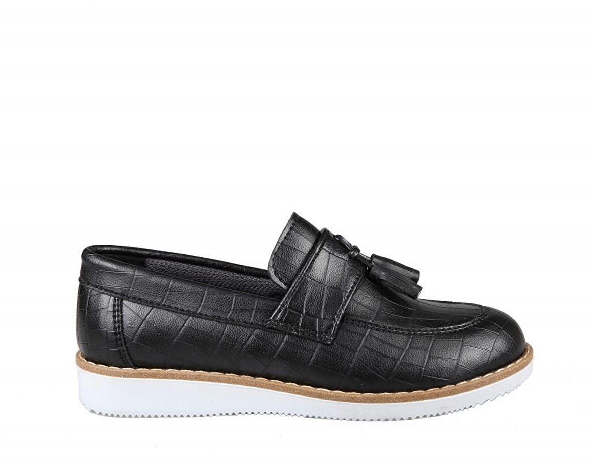 DC 3050 Düz Siyah Croco Erkek Kundura