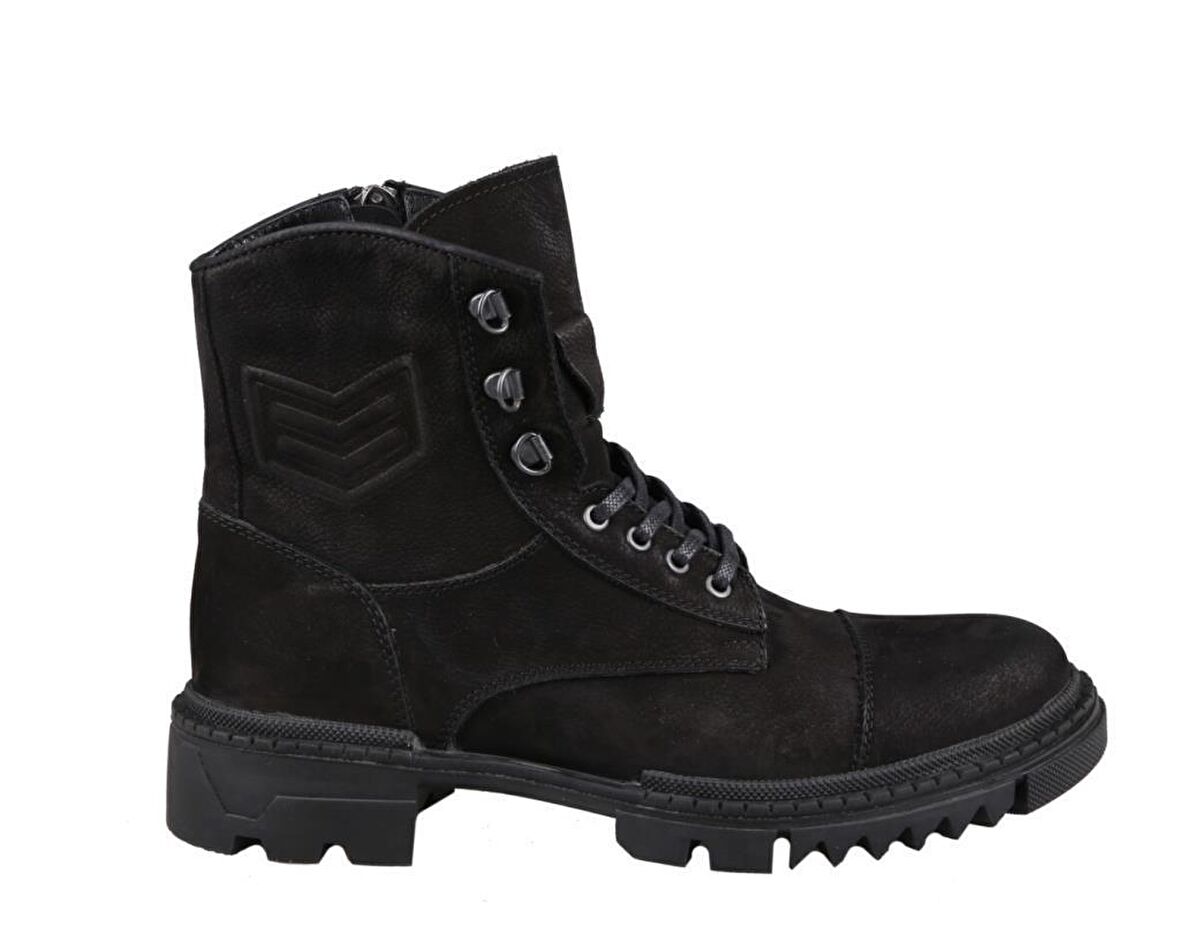 MARCOMEN 14032 Hakiki Deri Siyah Nubuk Erkek Bot