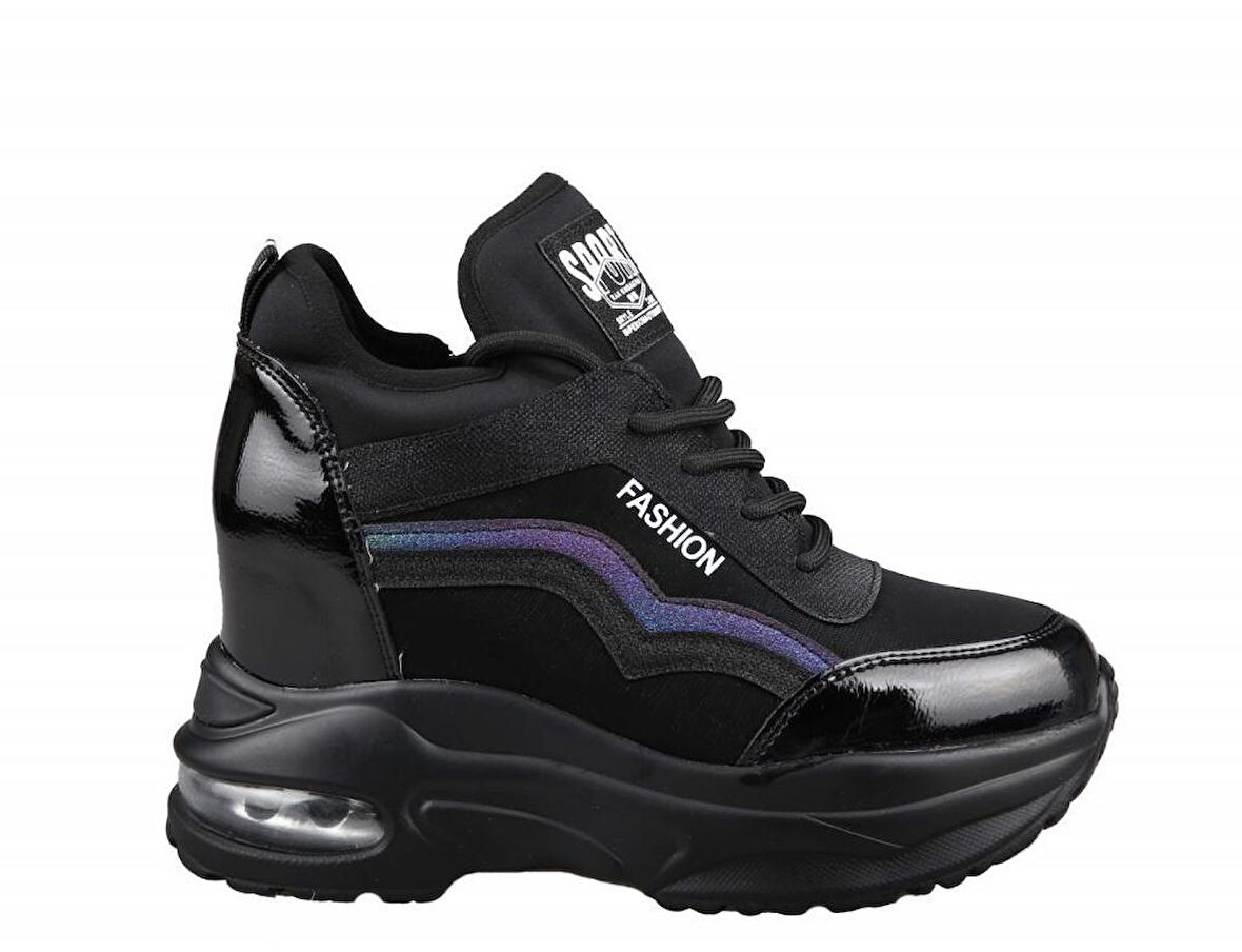 GUJA 22k300-9 Dolgu Topuk Siyah Kadın Sneakers