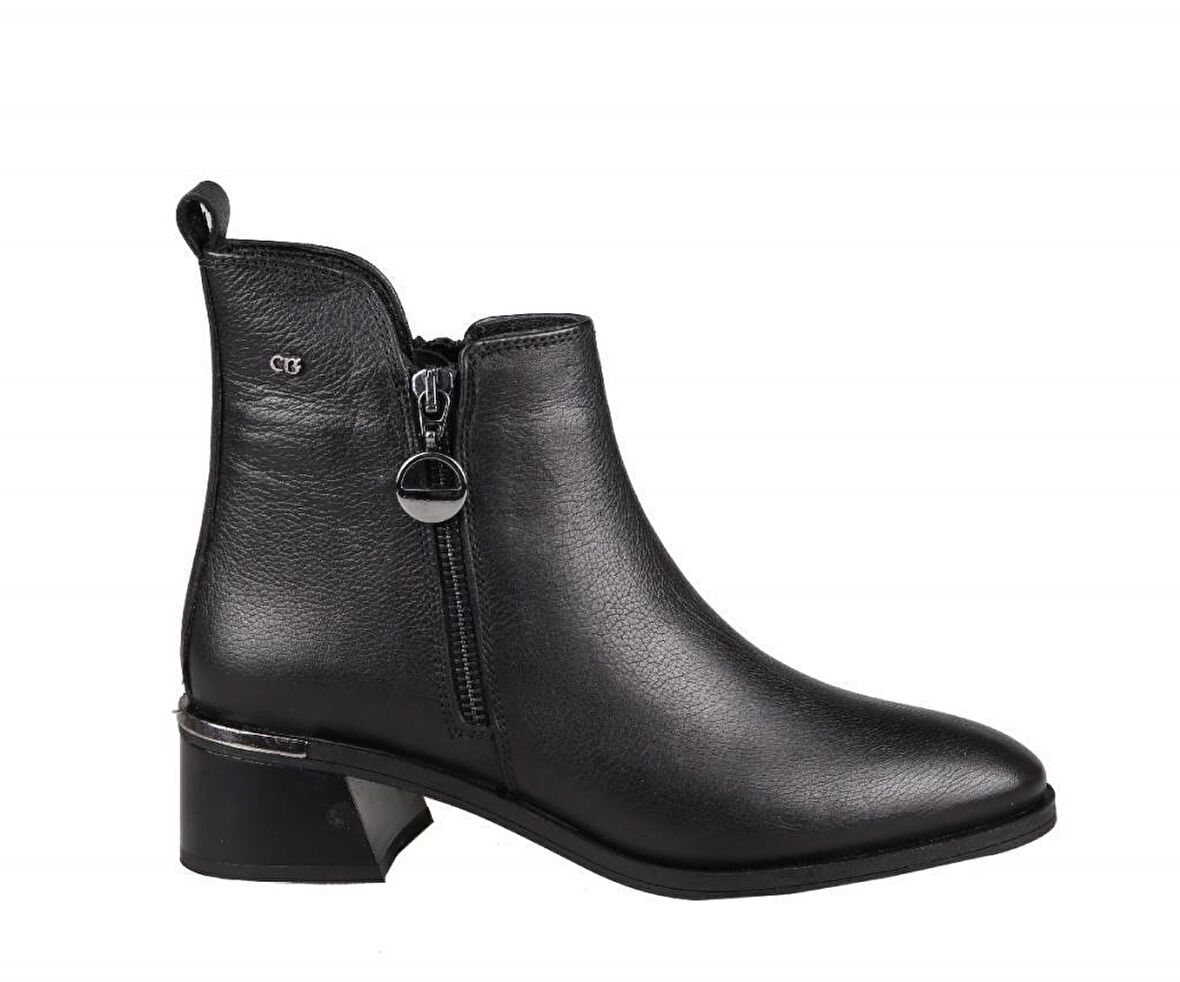 CASTLE BLACK 9780 Hakiki Deri Siyah Kadın Bot