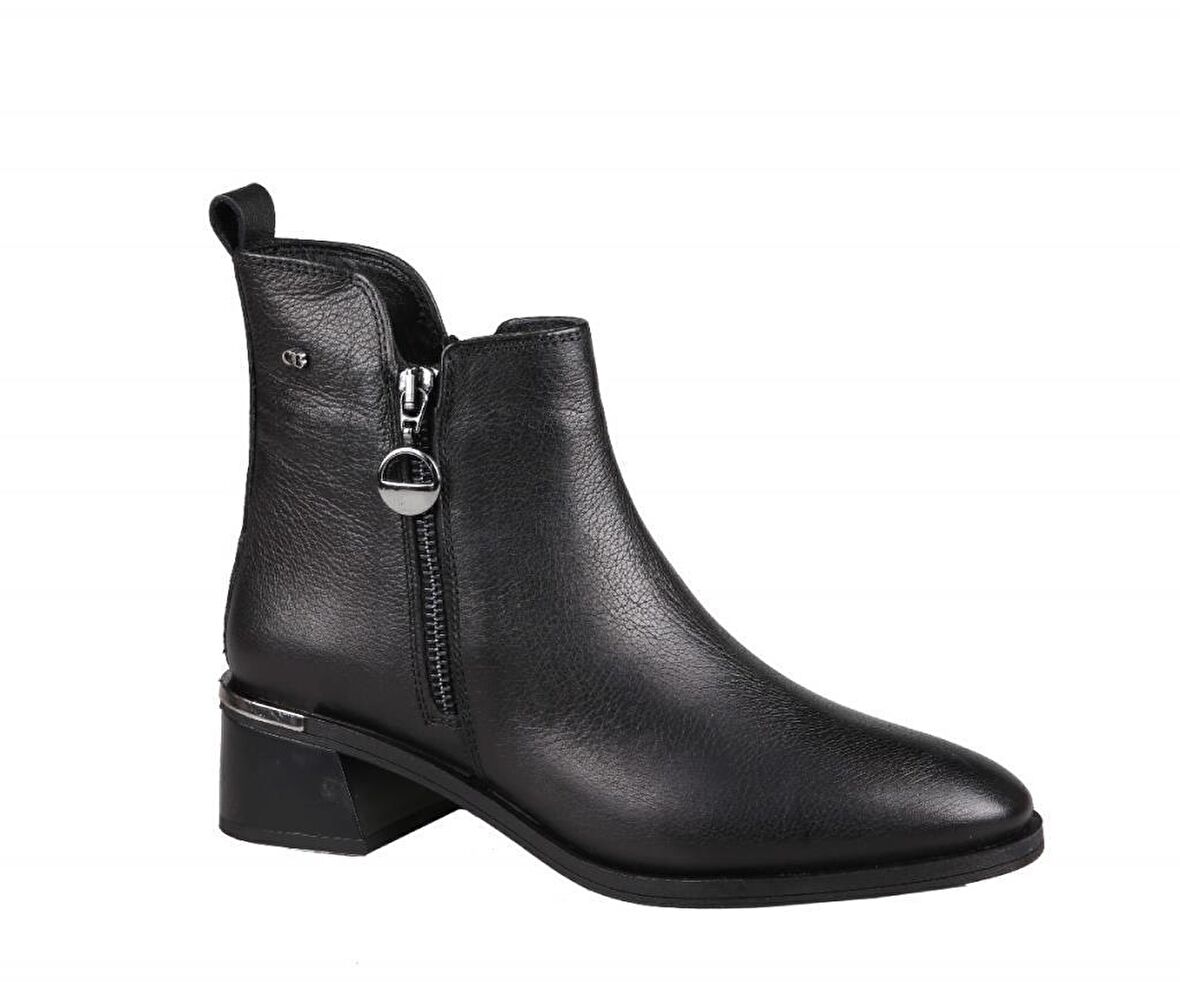 CASTLE BLACK 9780 Hakiki Deri Siyah Kadın Bot