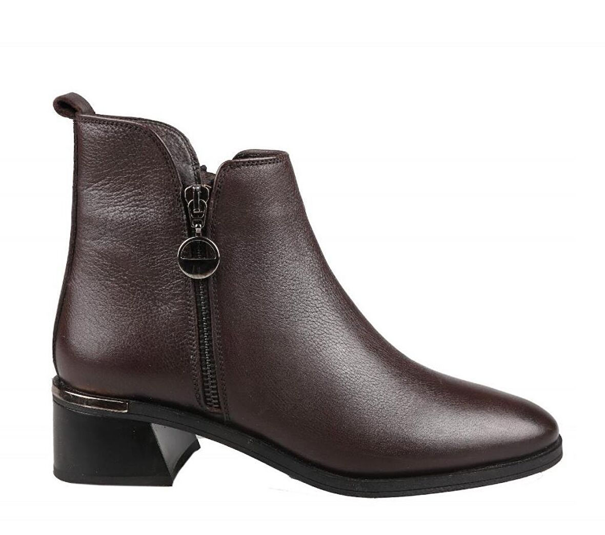 CASTLE BLACK 9780 Hakiki Deri Kahve Kadın Bot