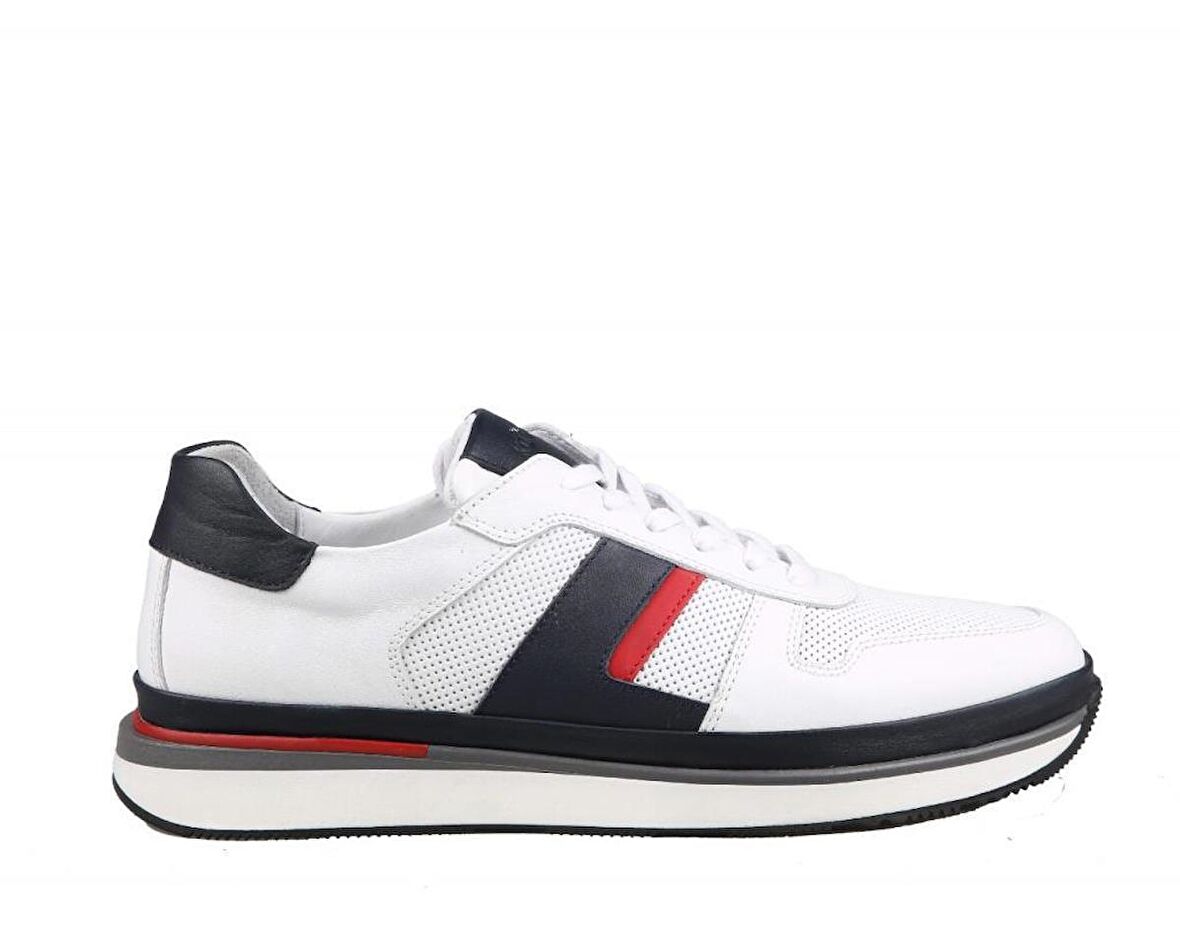 KOMCERO 3y1590 Hakiki Deri Beyaz Erkek Günlük Ayakkabı