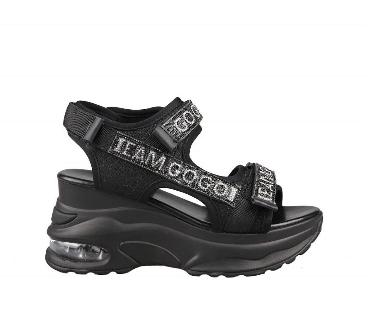 GUJA 23y363-1 Air Dolgu Taban Siyah Kadın Sandalet