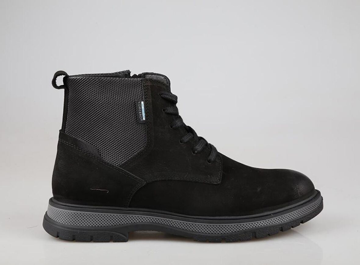 KOMCERO 3k0658 Hakiki Deri Siyah Nubuk Erkek Bot