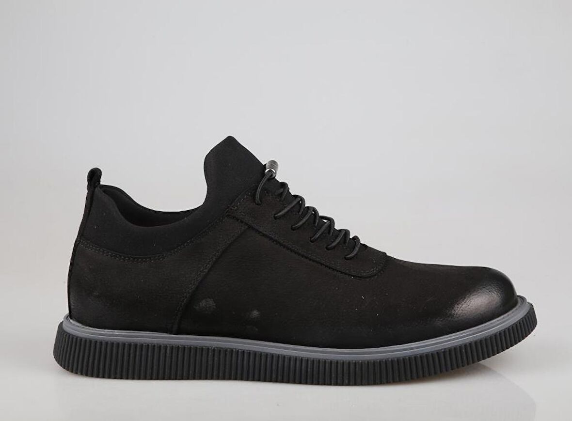 King West 896 Siyah Nubuk Erkek Günlük Ayakkabı