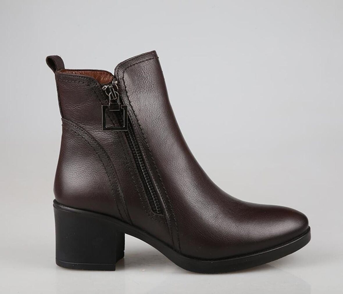 CASTLE BLACK 92163 Hakiki Deri Kahve Kadın Bot