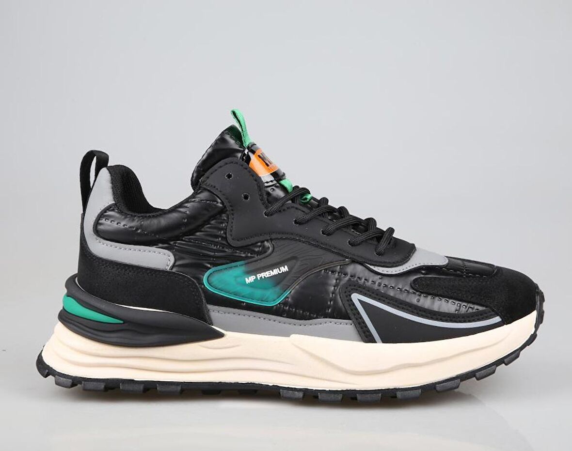 MP 232-1235 ithal Siyah Yeşil Erkek Sneakers