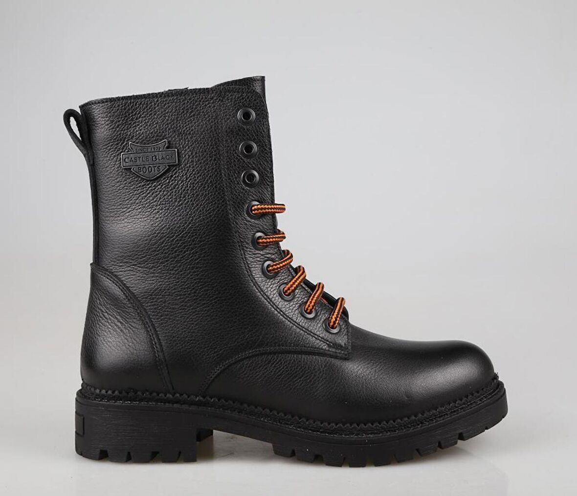 CASTLE BLACK 90006 Hakiki Deri Siyah Kadın Bot