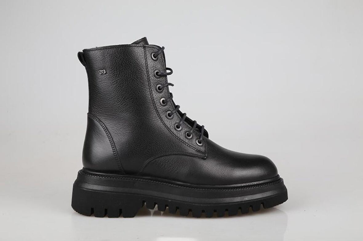 CASTLE BLACK 27400 Hakiki Deri Siyah Kadın Bot
