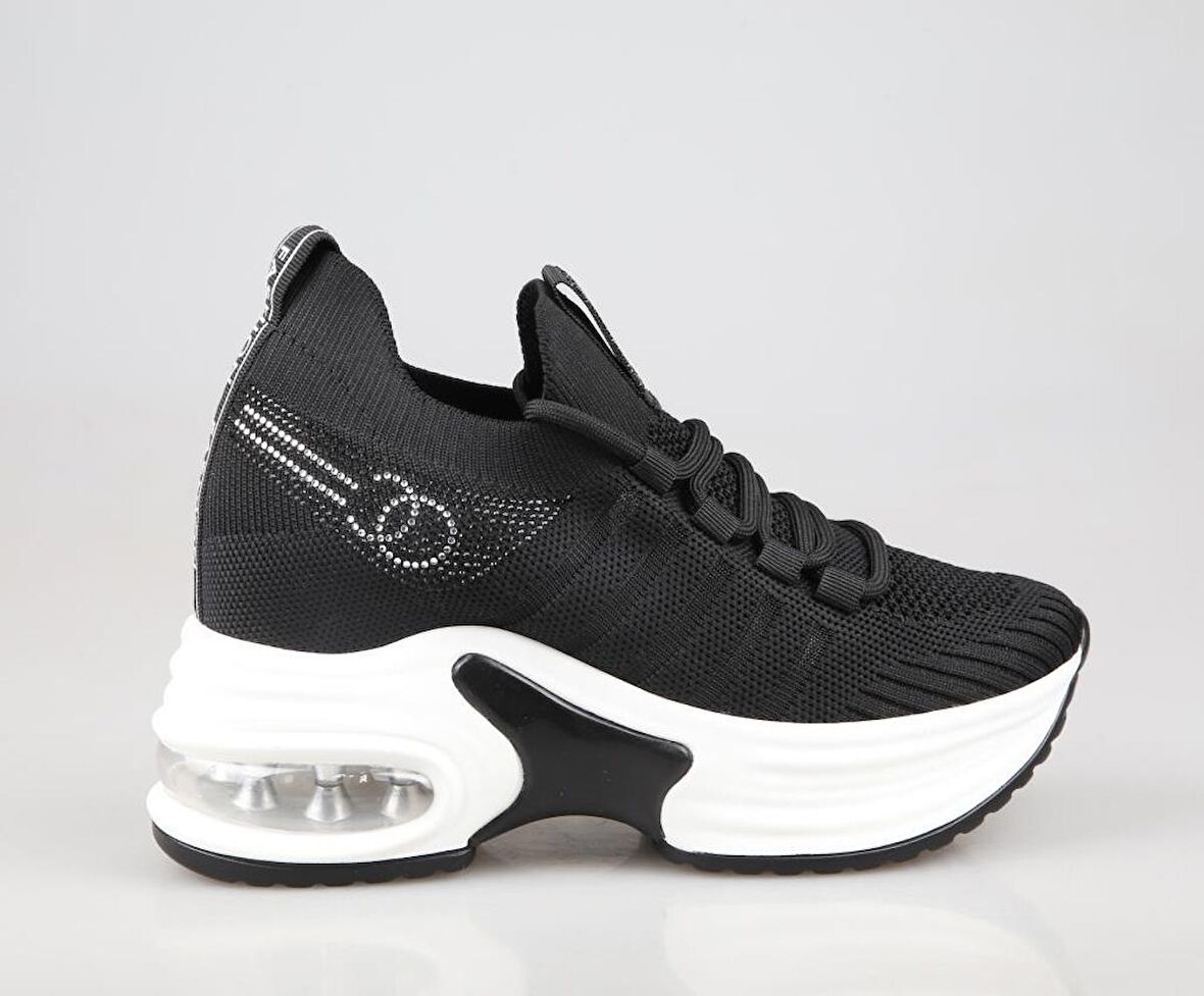 GUJA 24y300-14 Dolgu Topuk Siyah Kadın Sneakers