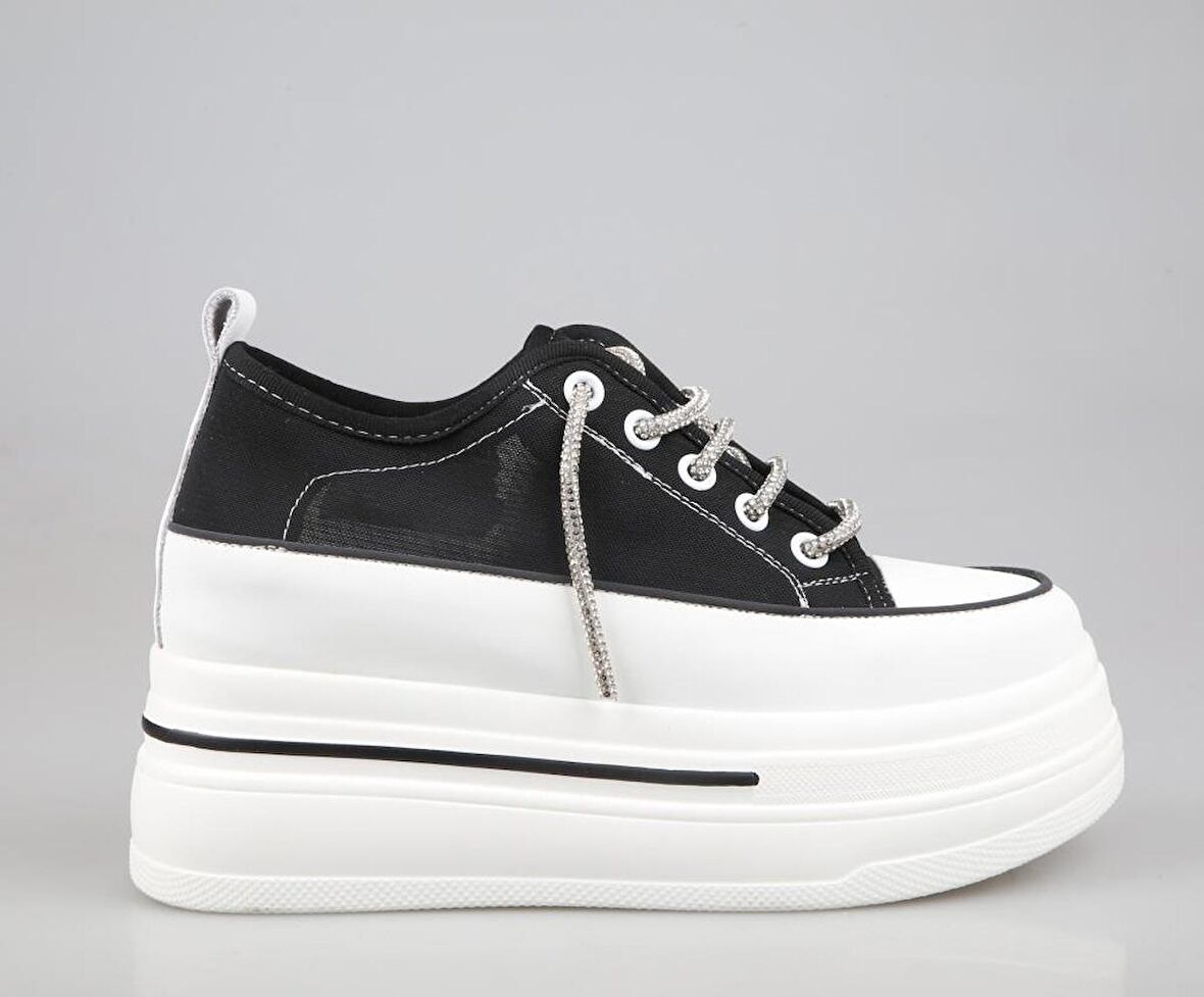GUJA 24y345-10 Dolgu Topuk Siyah Kadın Sneakers