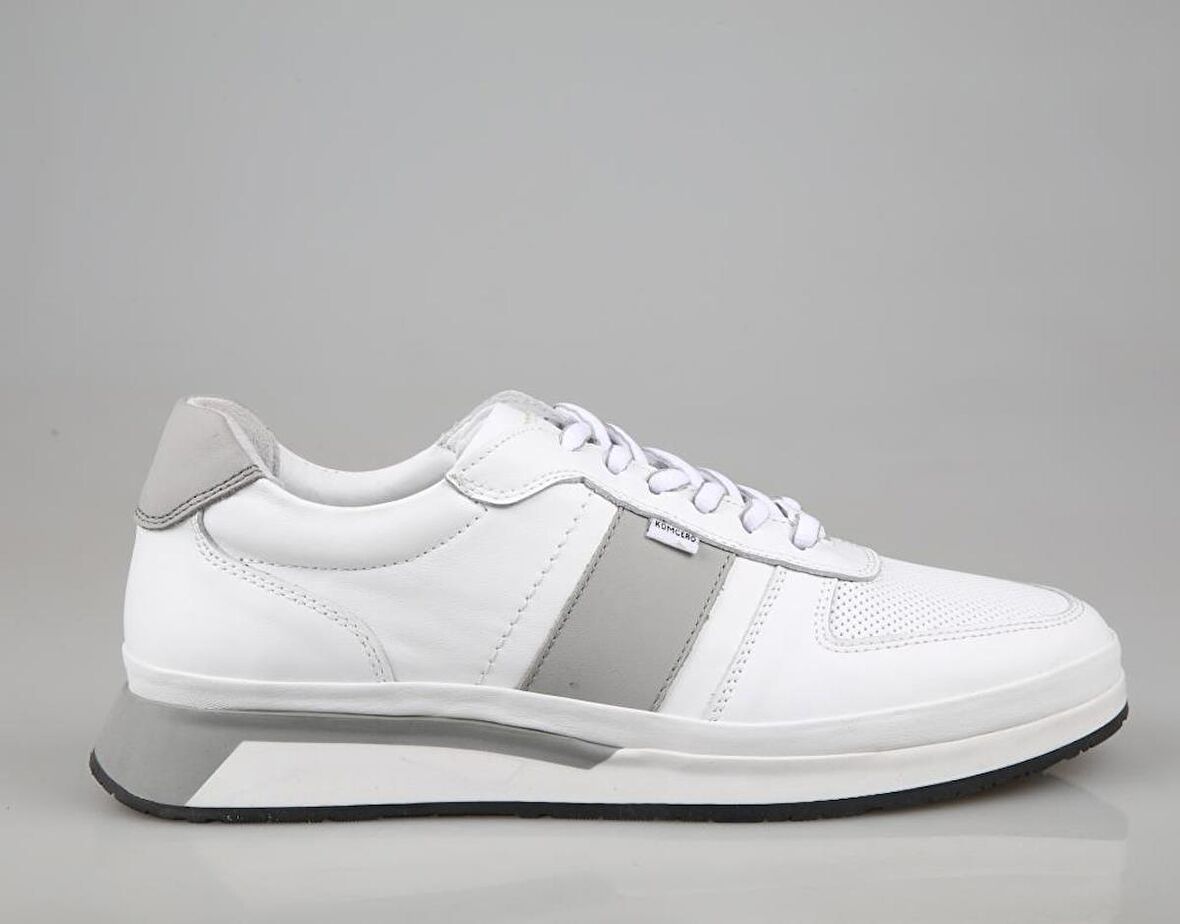KOMCERO 4y0926 Hakiki Deri Beyaz Erkek Günlük Ayakkabı