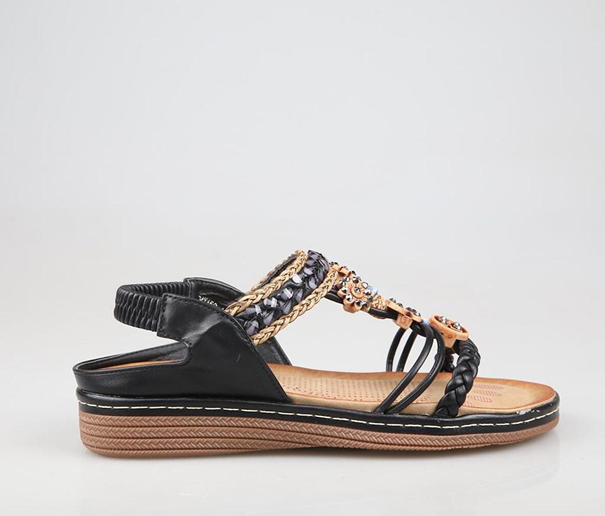 GUJA 24y152-1 Ortopedik Siyah Kadın Sandalet