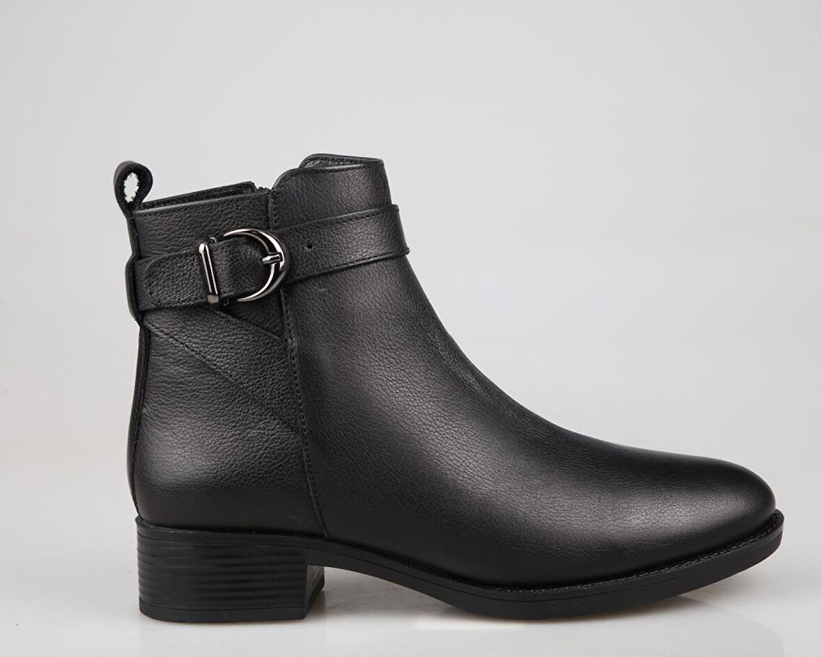 CASTLE BLACK 3202-1 Hakiki Deri Siyah Kadın Bot