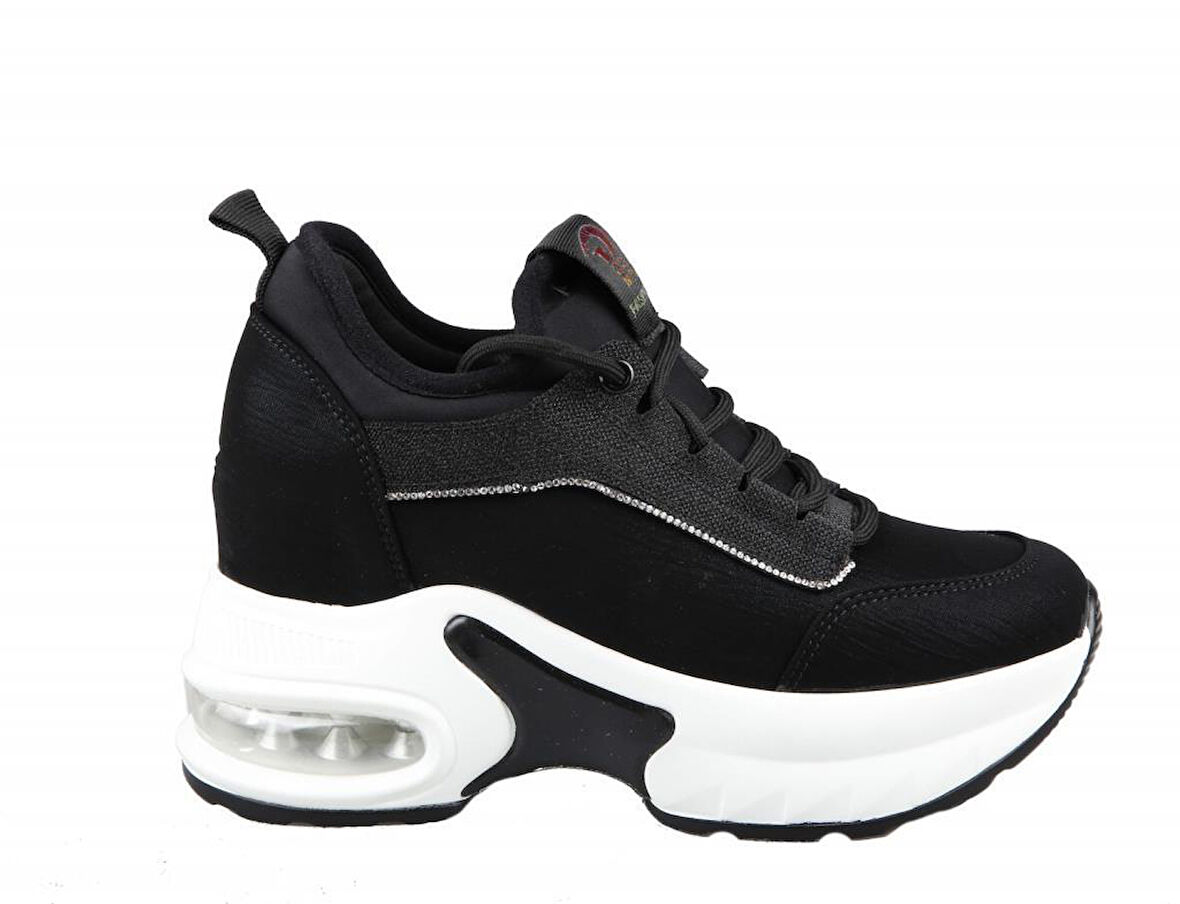 GUJA 24k300-2 Dolgu Topuk Siyah Kadın Sneakers