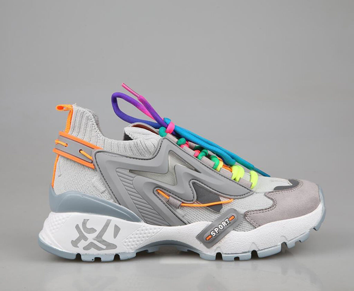 Miss Park Moda k2025 Gri Kadın Sneakers