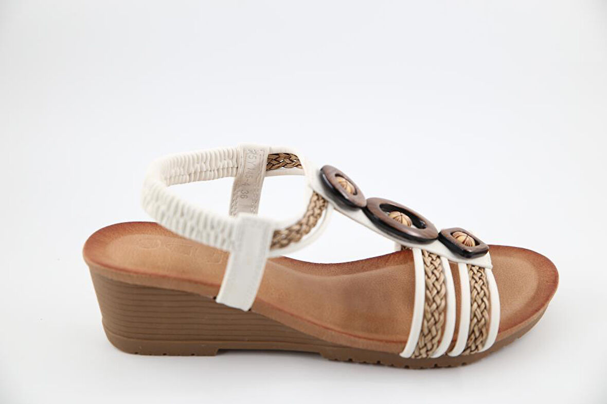 GUJA 25y145-4 Ortopedik Beyaz Kadın Sandalet