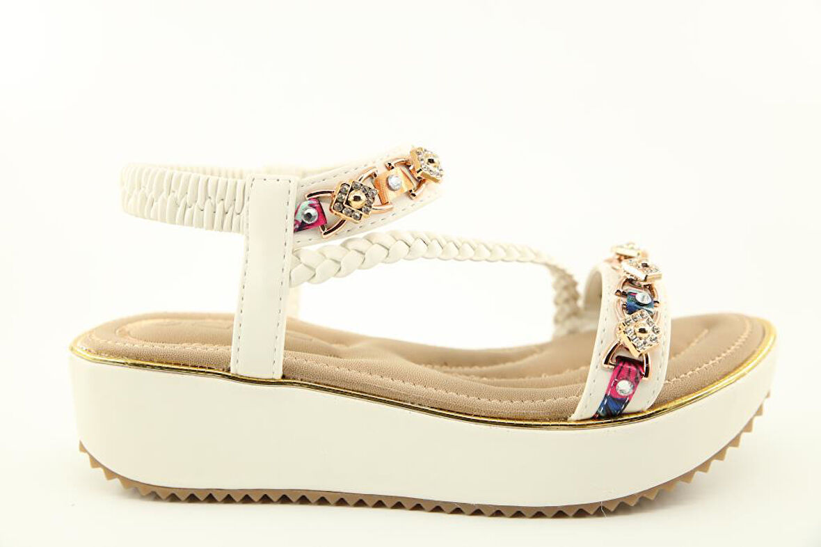 GUJA 25y121-4 Ortopedik Beyaz Kadın Sandalet