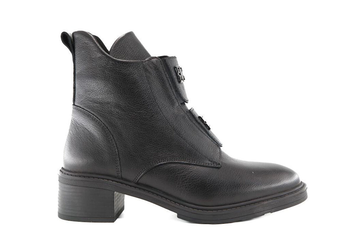 CASTLE BLACK 11032 Hakiki Deri Siyah Kadın Bot