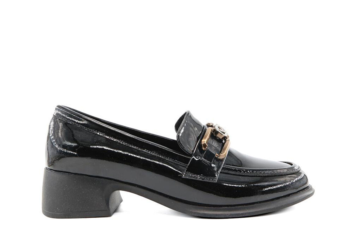 Miss Park Moda 161 k1014 Loafer Siyah Rugan Kadın Günlük Ayakkabı
