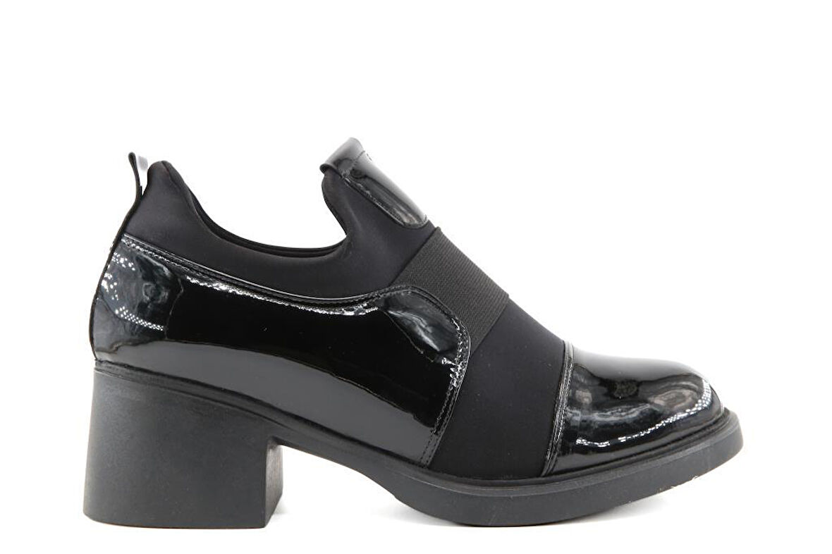 Miss Park Moda 207 k6668 Loafer Siyah Rugan Kadın Günlük Ayakkabı