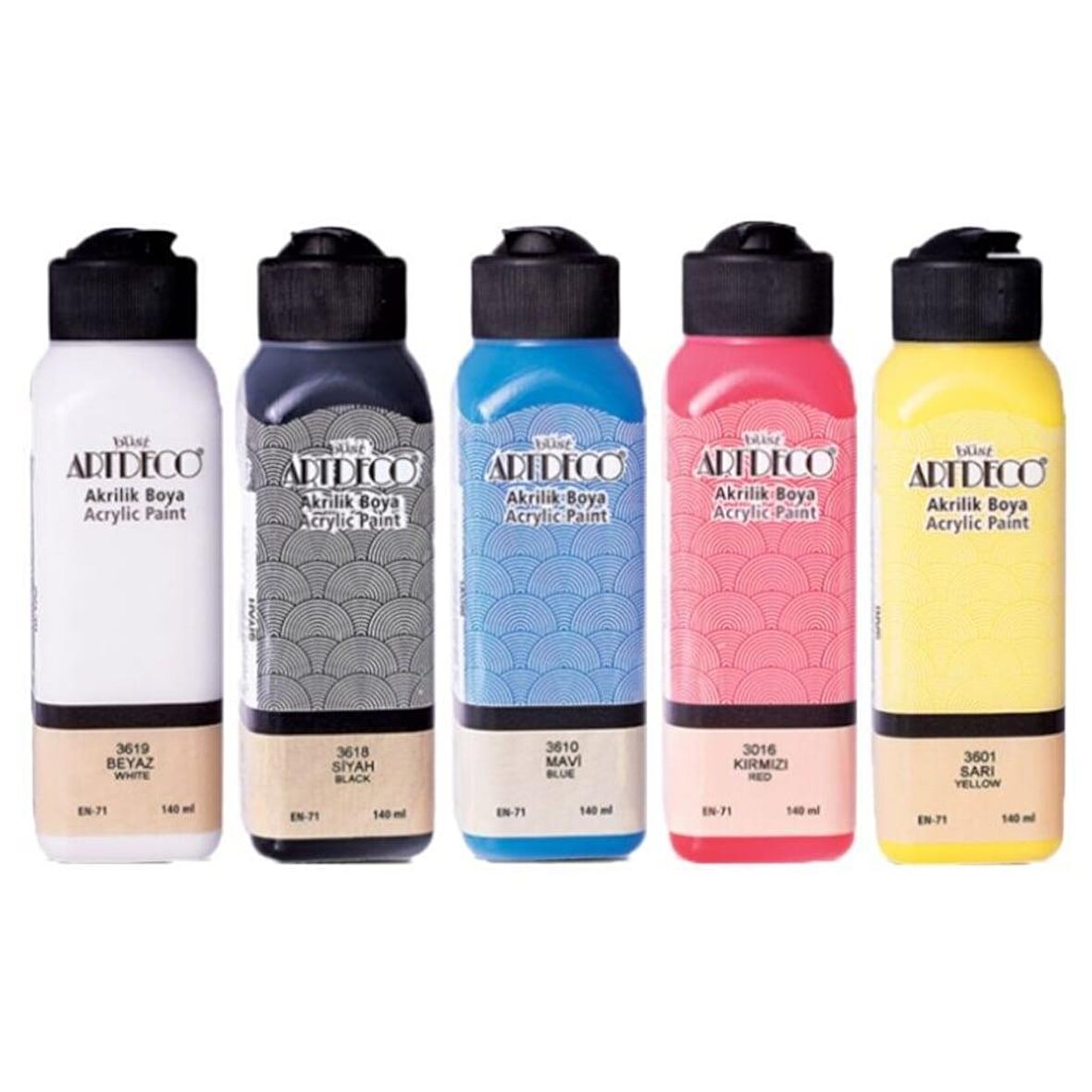 Artdeco Akrilik Boya 140 ml 5'li SET