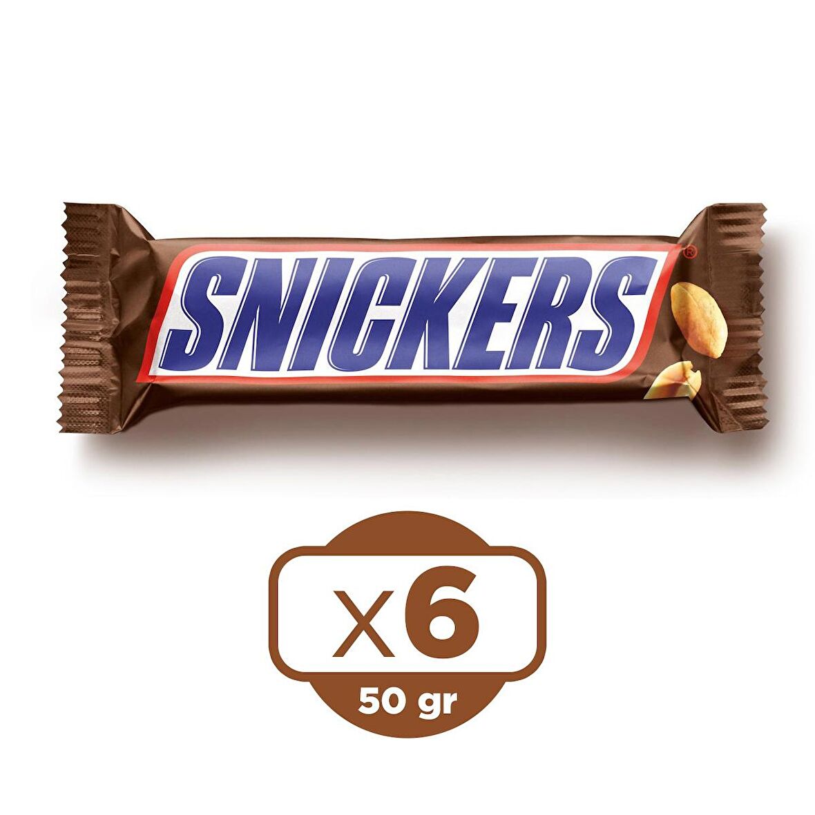 Snickers 50 gr Yer Fıstıklı Çikolata 6 lı