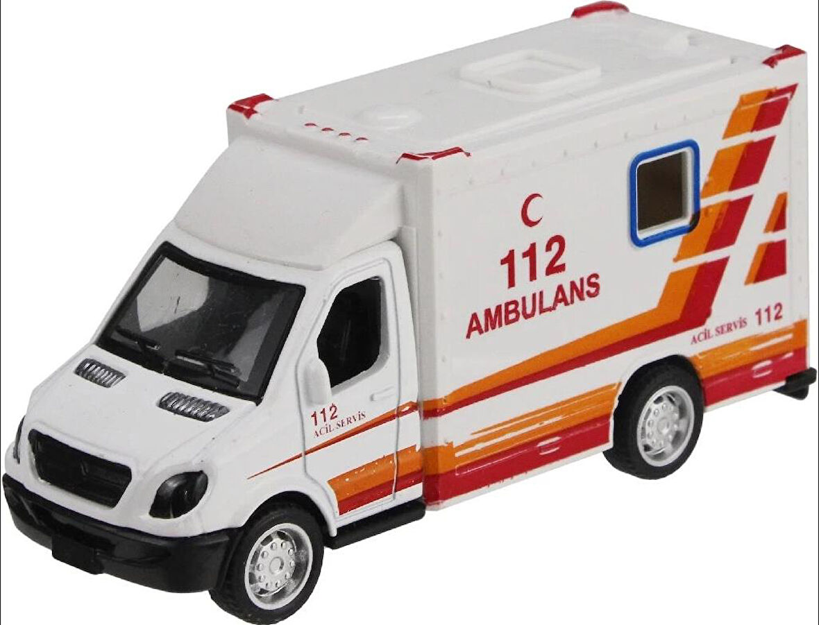 Oyuncak Metal Çek Bırak Ambulans 10 cm